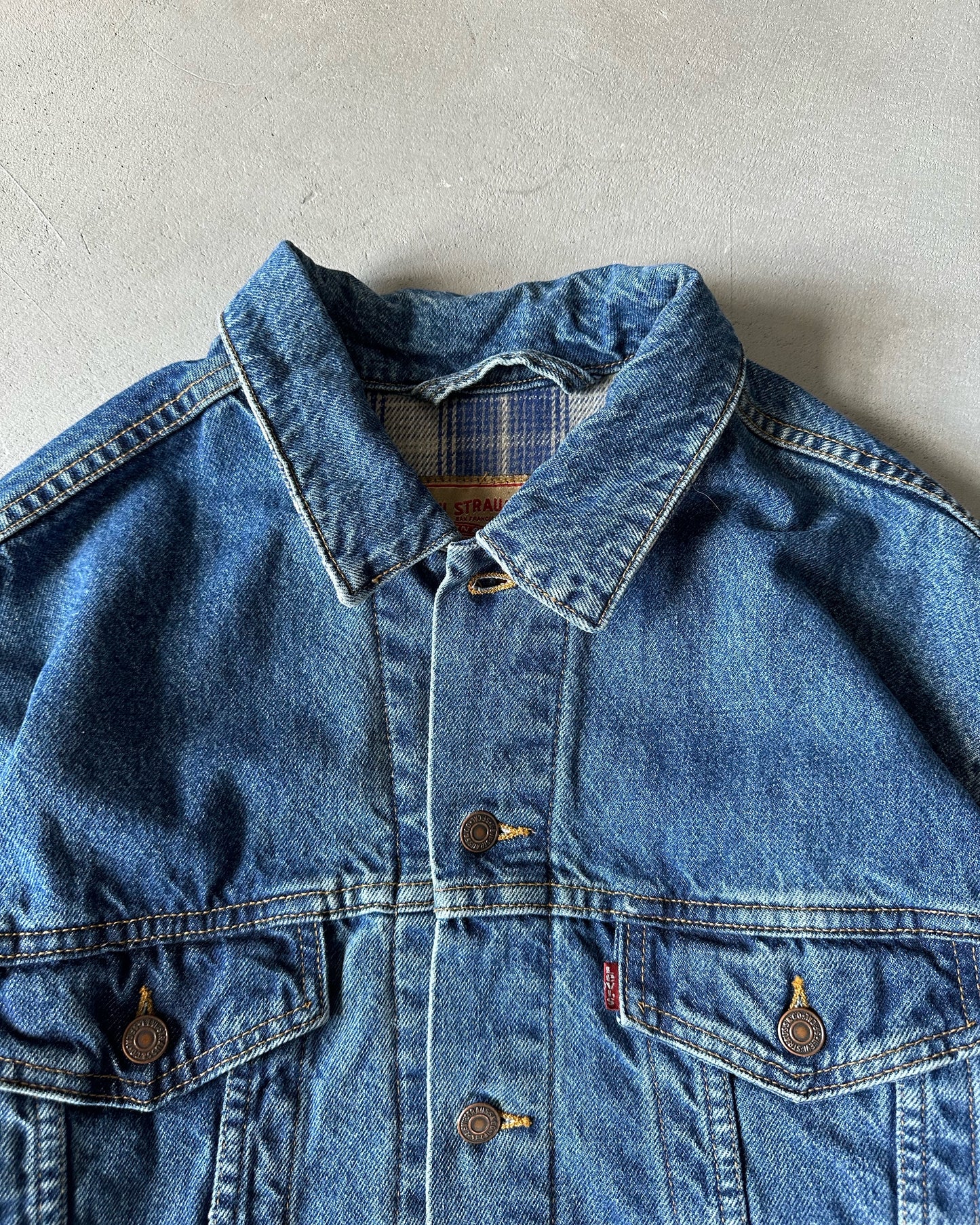 1990s - Levi's Type III Flannel Lined Jeans Jacket - L