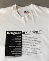 1990s - White "Religion of The World" T-Shirt - M
