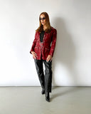 1970s - Red Belted Leather Jacket - (W)S