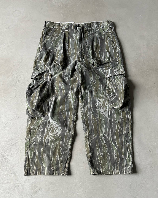 1990s - Distressed Camo Cargo Pants - 38x27