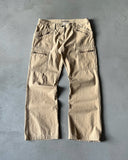 2000s - Tan Low Rise Cargo Pants - 30x30