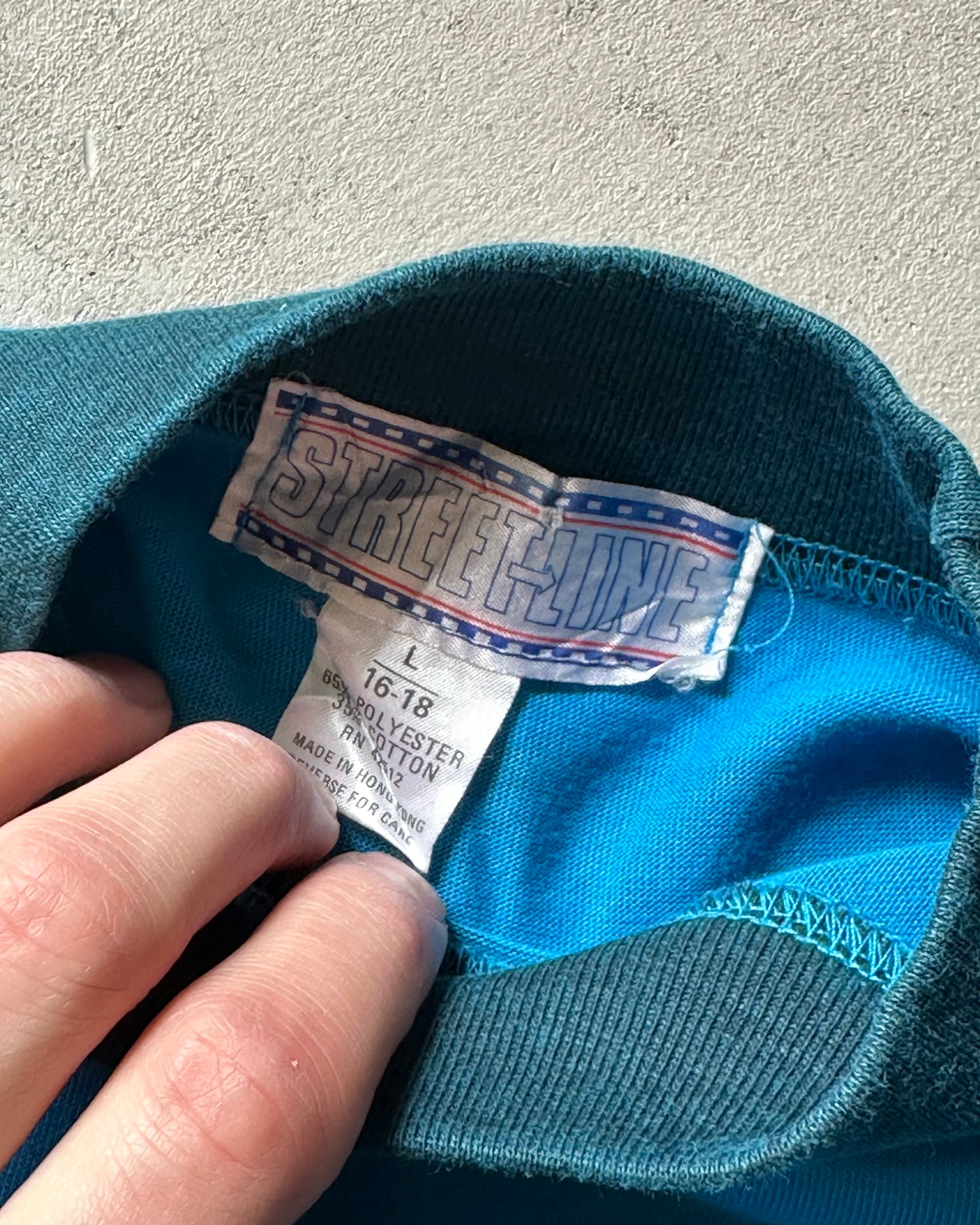 1990s - Blue Striped T-Shirt - XS
