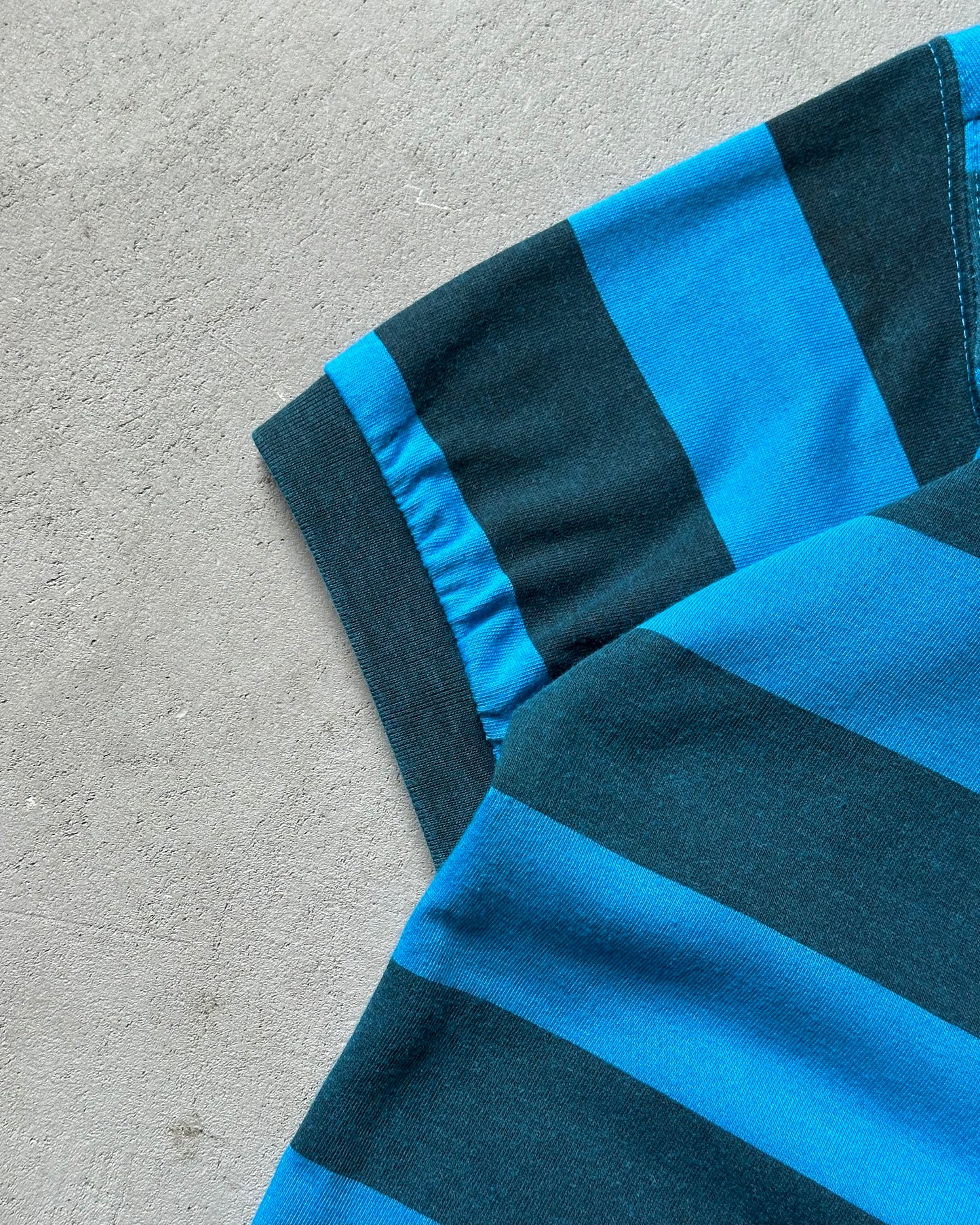 1990s - Blue Striped T-Shirt - XS