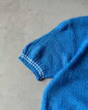 1980s - Royal Blue Knitted V Sweater - S/M