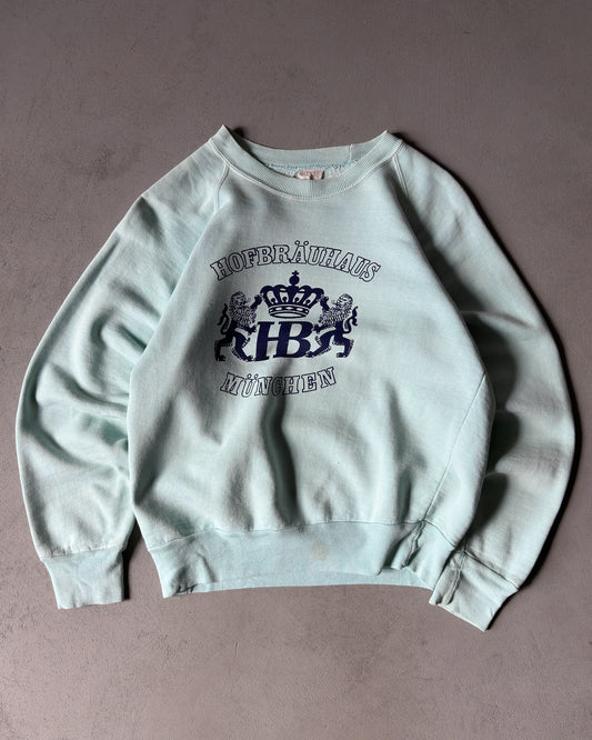 1980s - Aqua Hofbrauhaus Crewneck - XS