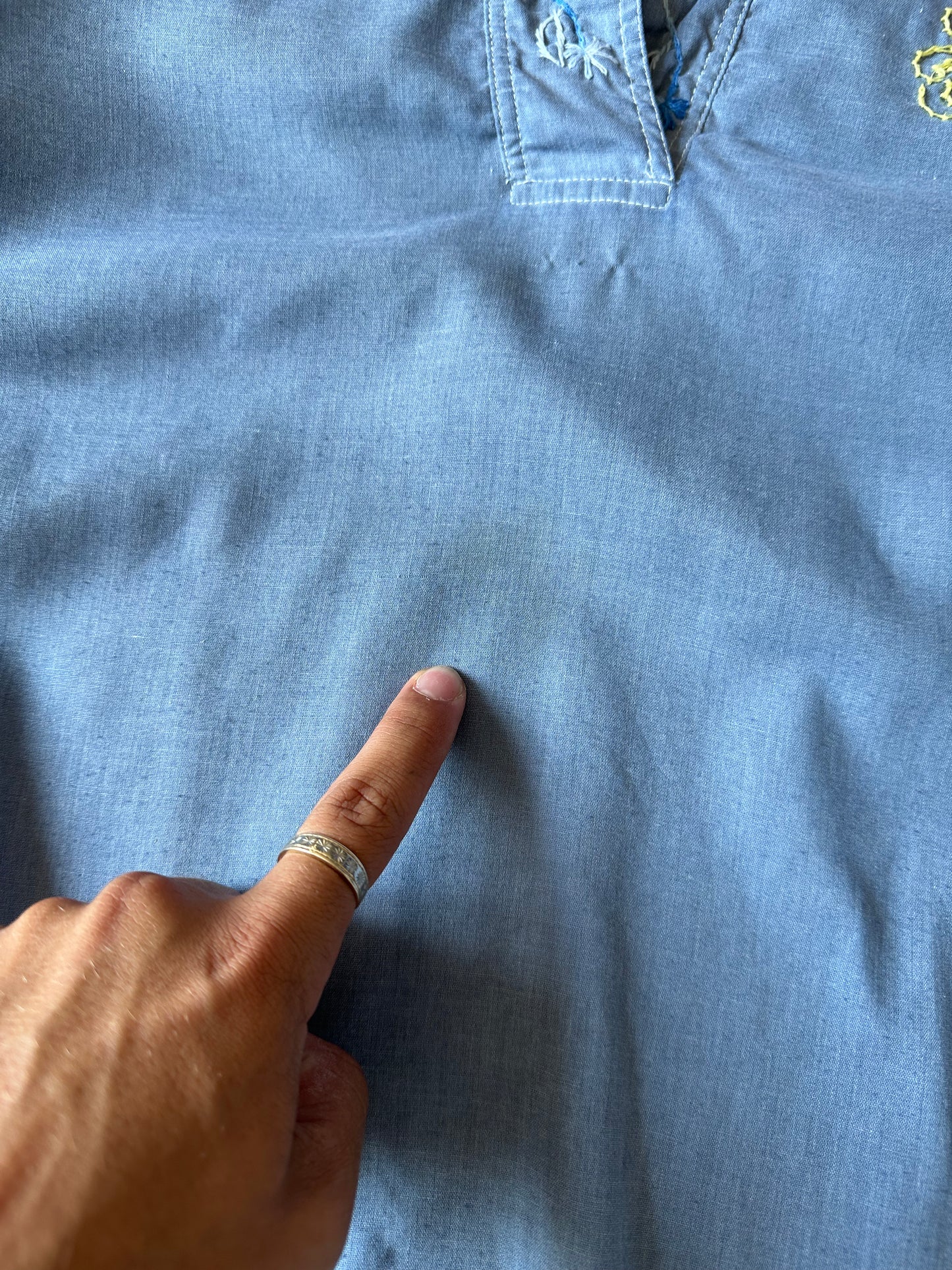 1970s - Blue Chambray Shirt - (W)L