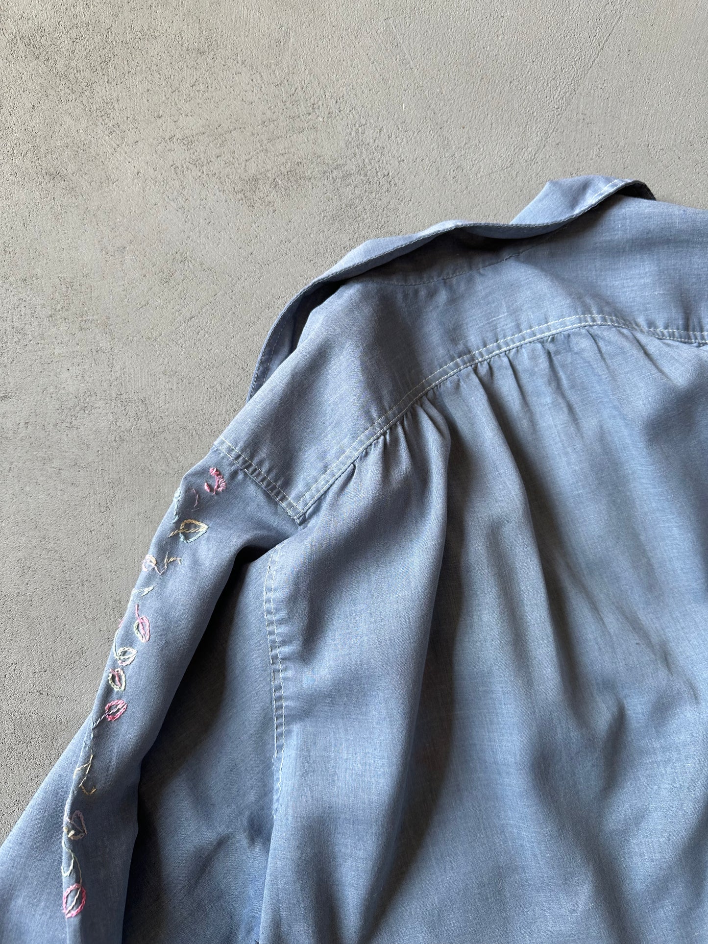 1970s - Blue Chambray Shirt - (W)L