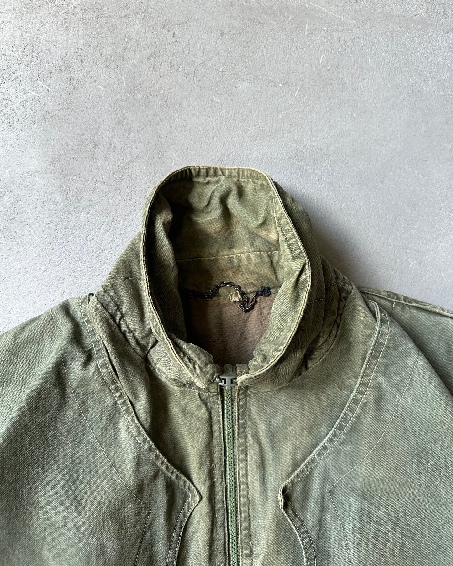 1970s - Distressed Green Utility Jacket - M