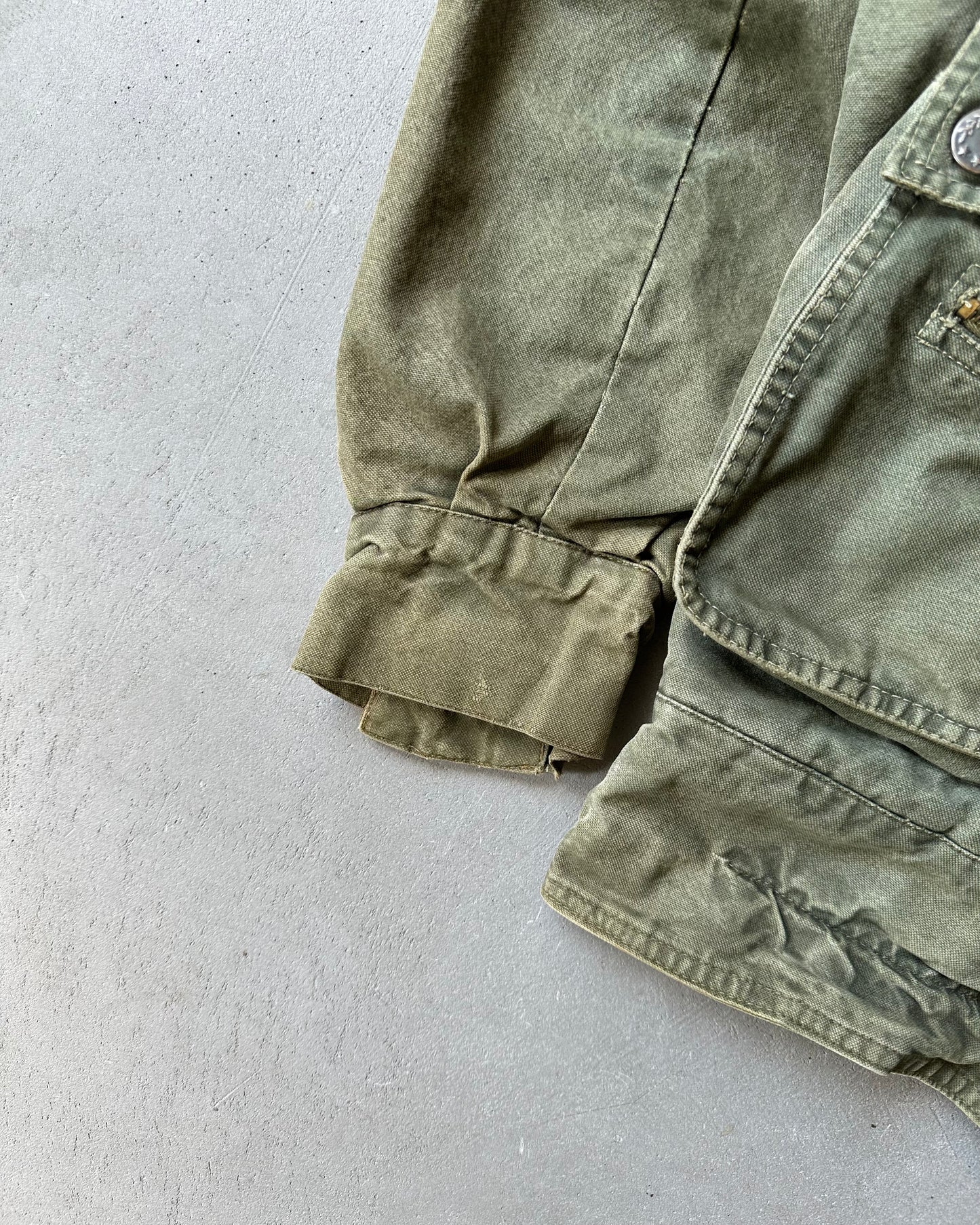 1970s - Distressed Green Utility Jacket - M