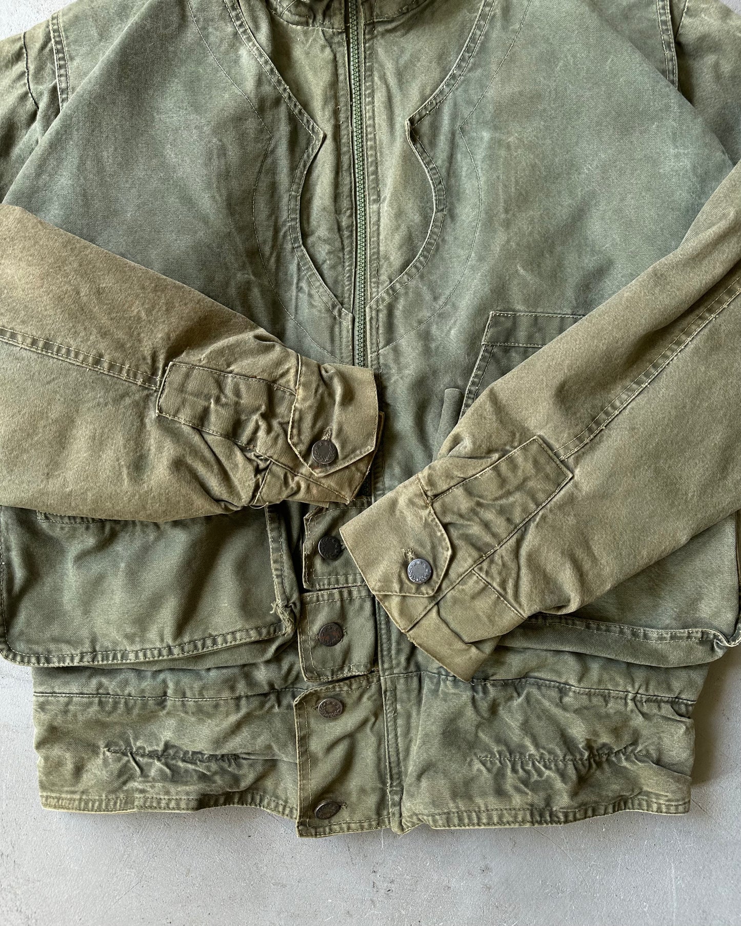 1970s - Distressed Green Utility Jacket - M