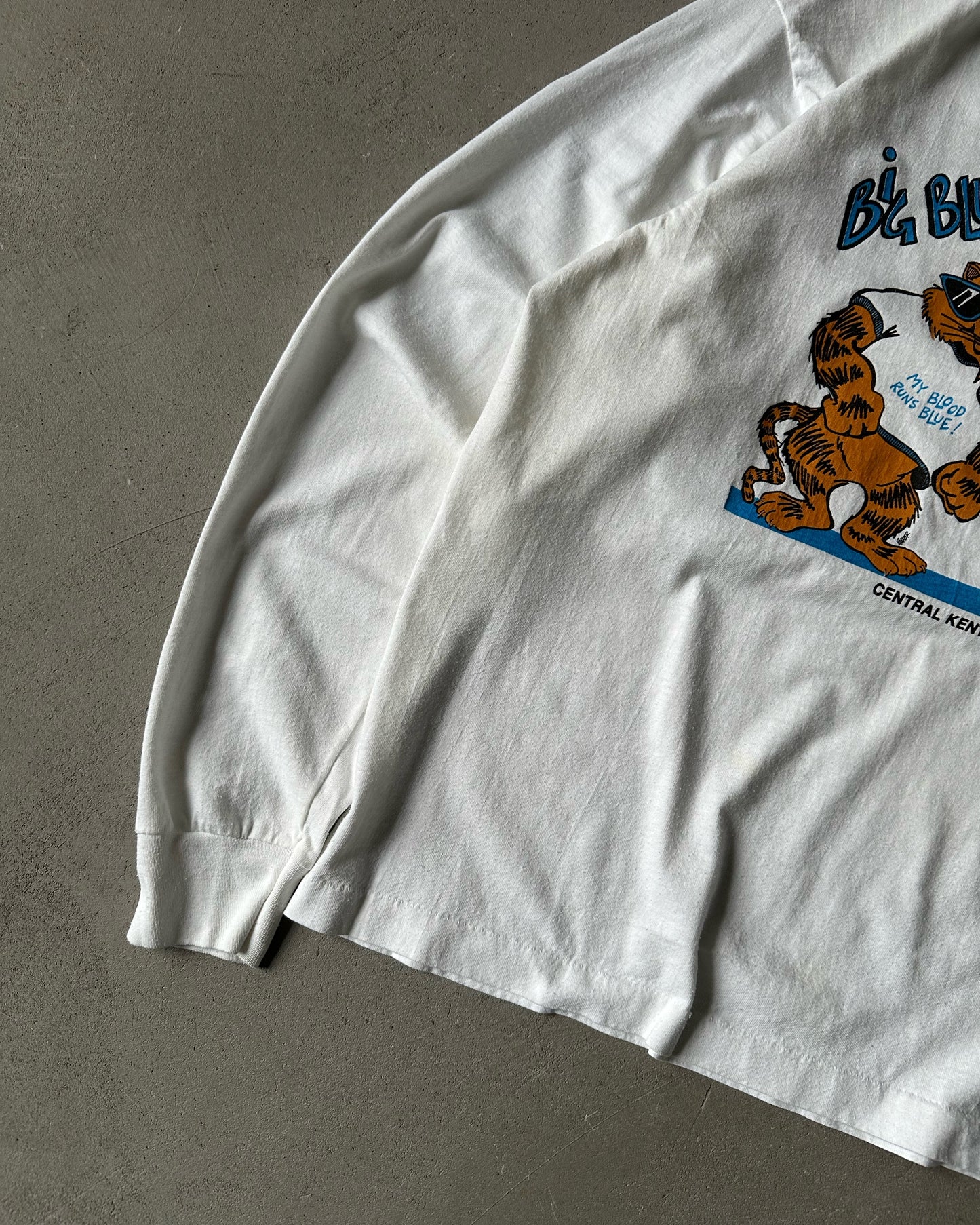 1990s - White "Big Blue Blood Donor" Longsleeve - M/L