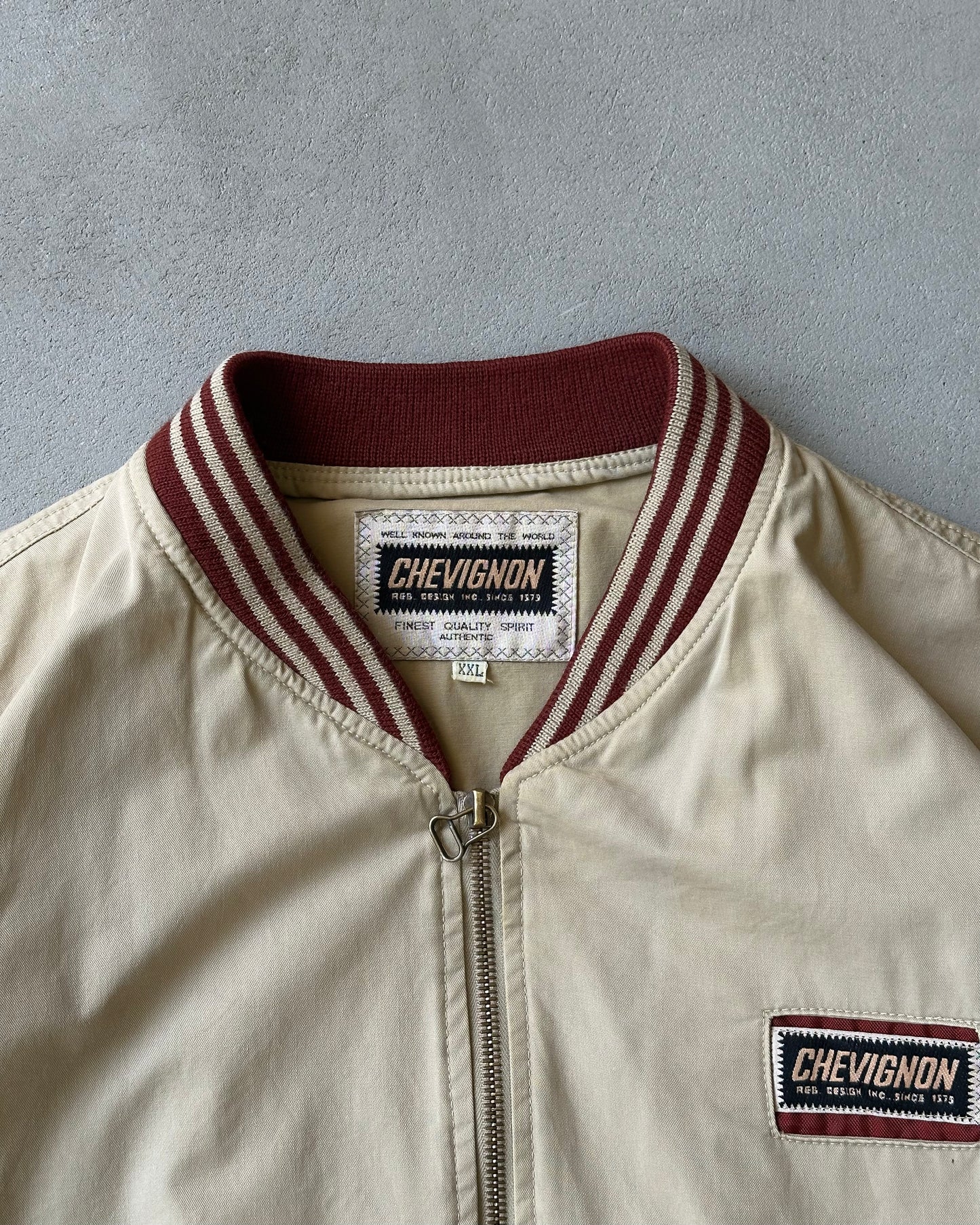 1990s - Tan/Brown Chevignon Light Bomber Jacket - XL