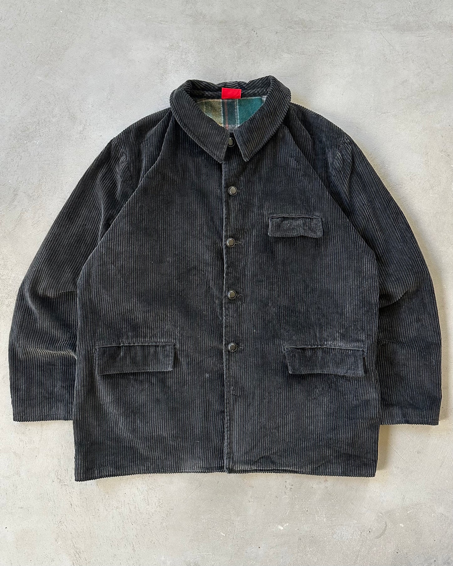 1990s - Black Adolphe Lafont Corduroy Coat - L