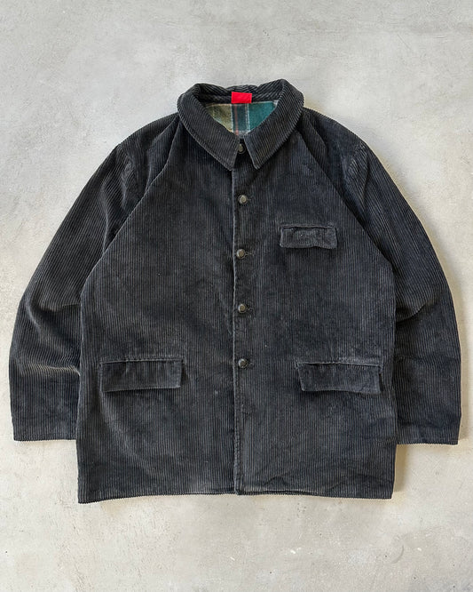 1990s - Black Adolphe Lafont Corduroy Coat - L