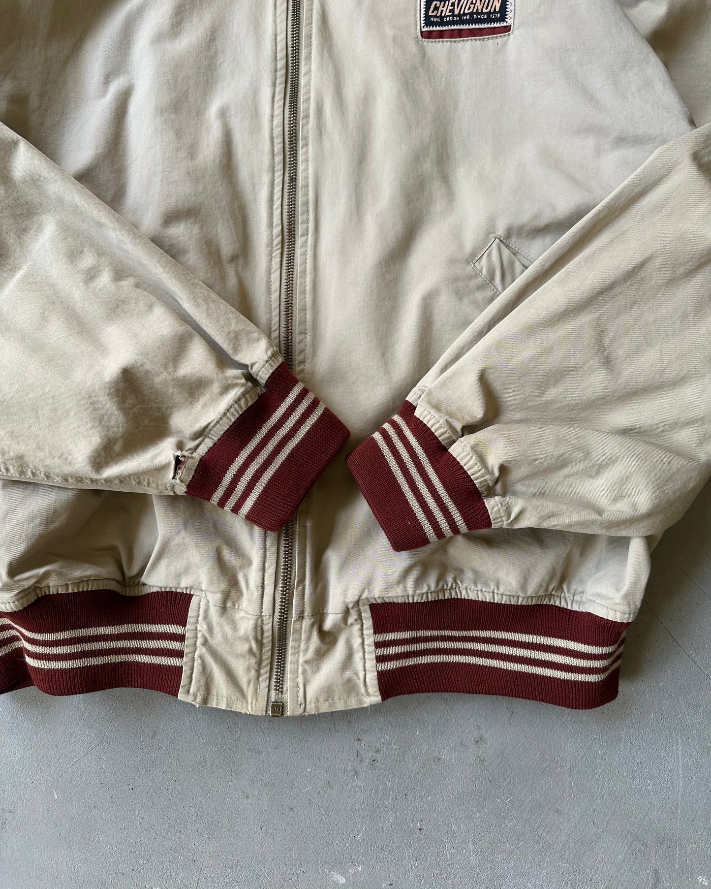 1990s - Tan/Brown Chevignon Light Bomber Jacket - XL