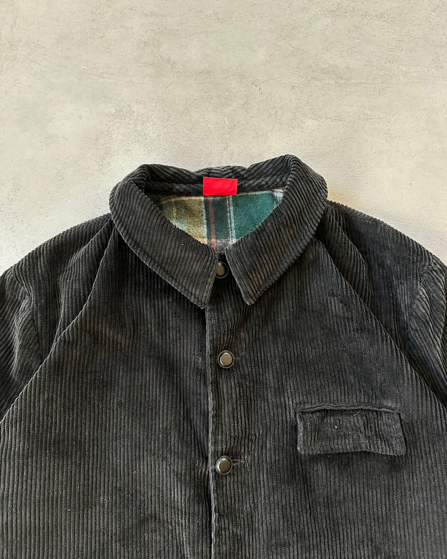 1990s - Black Adolphe Lafont Corduroy Coat - L