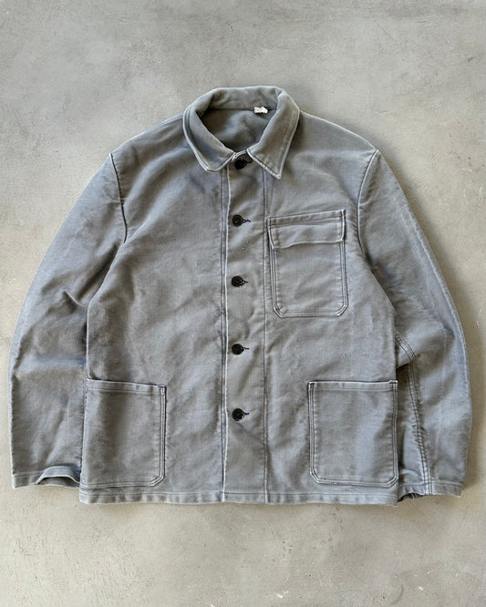 1980s - Grey German Moleskin Chore Overshirt - M/L