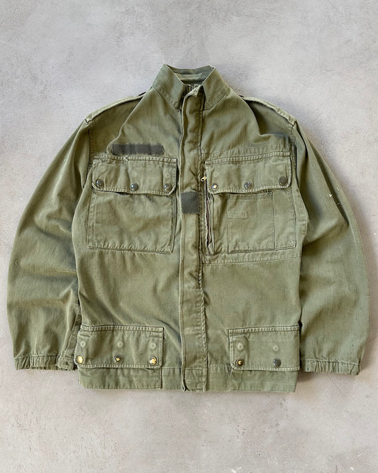 1950s - Faded Green French HBT Paratrooper Jacket - S