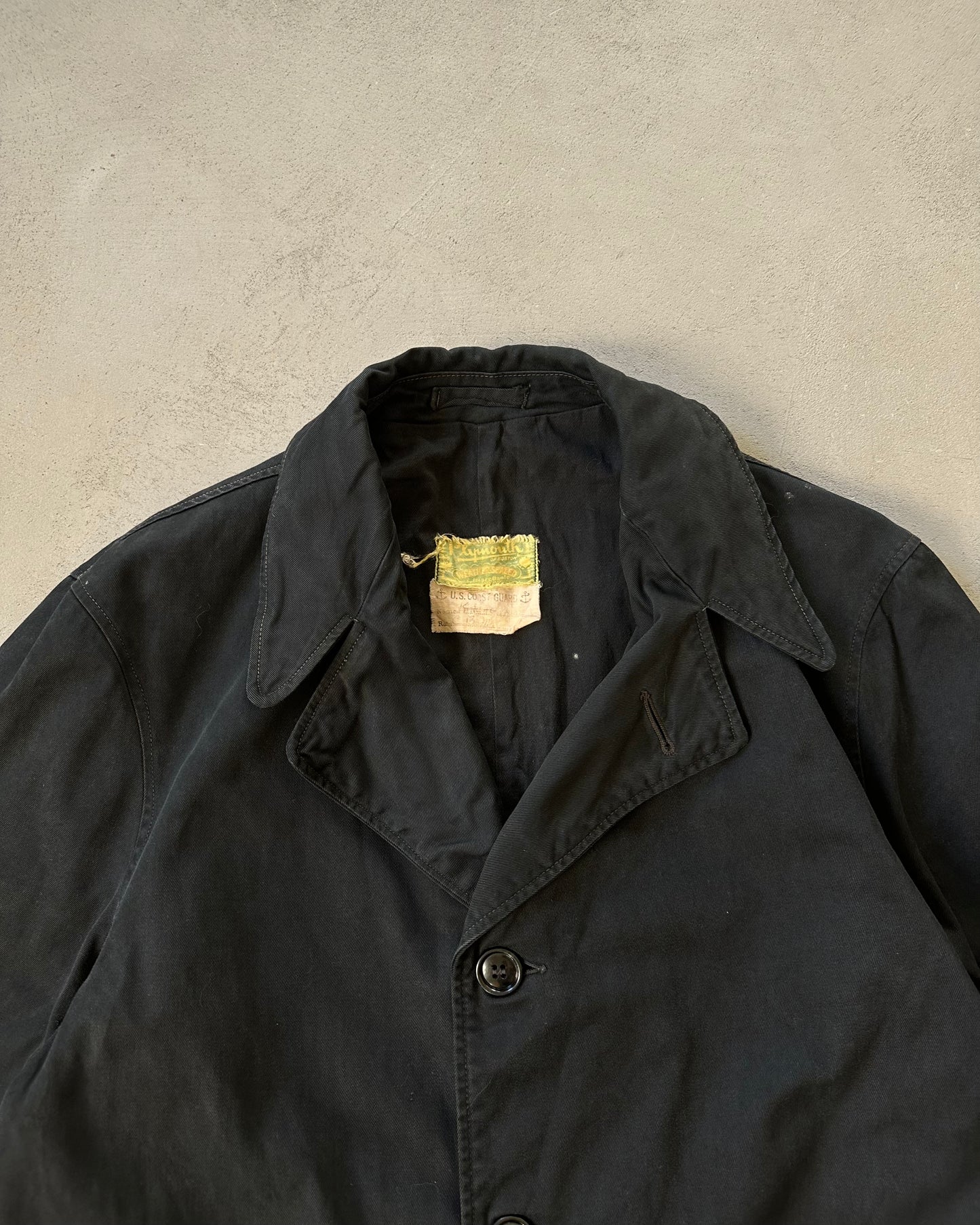 1960s - Black U.S Coast Guard Plymouth Coat - M