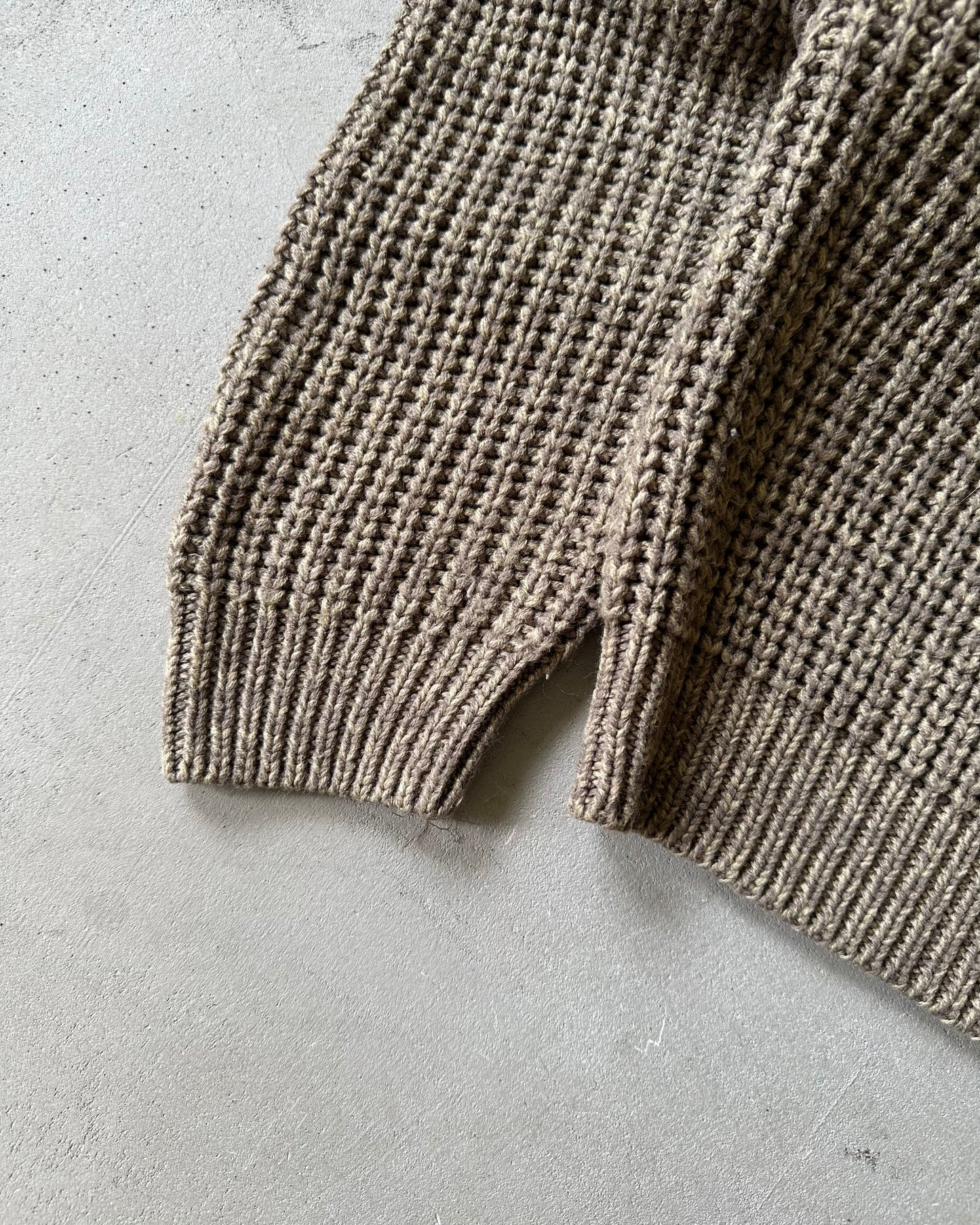 1990s - Brown Ribbed Sweater - M