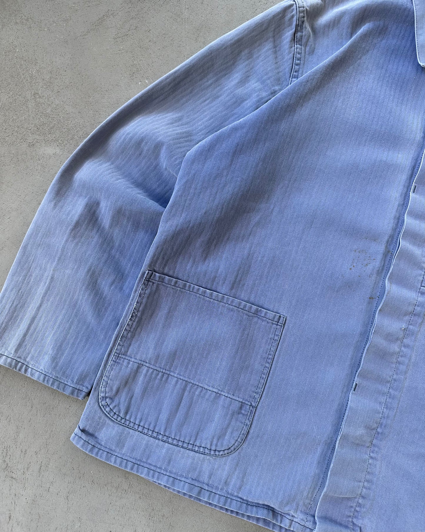 1990s - Faded Blue HBT Chore Overshirt - M
