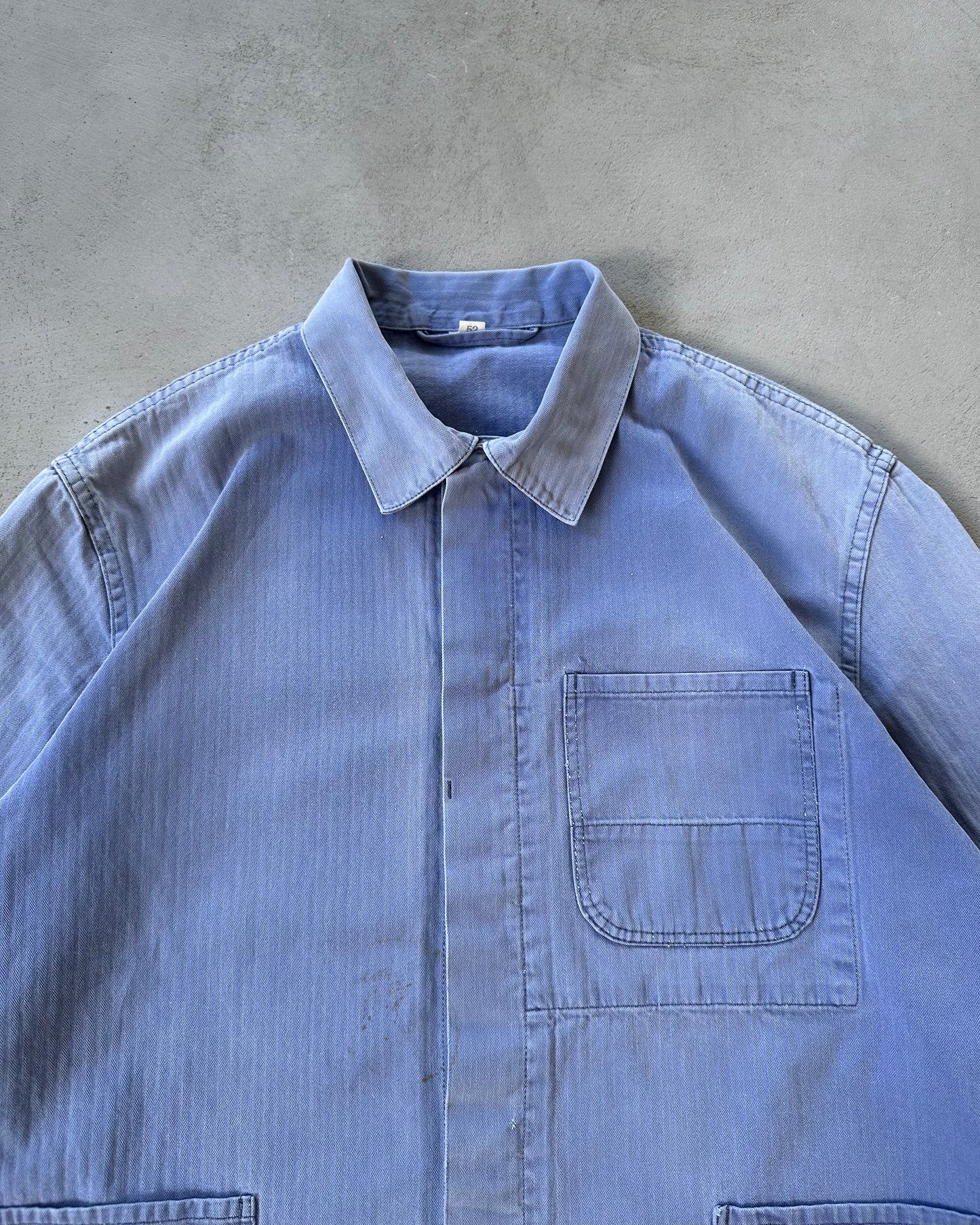 1990s - Faded Blue HBT Chore Overshirt - M