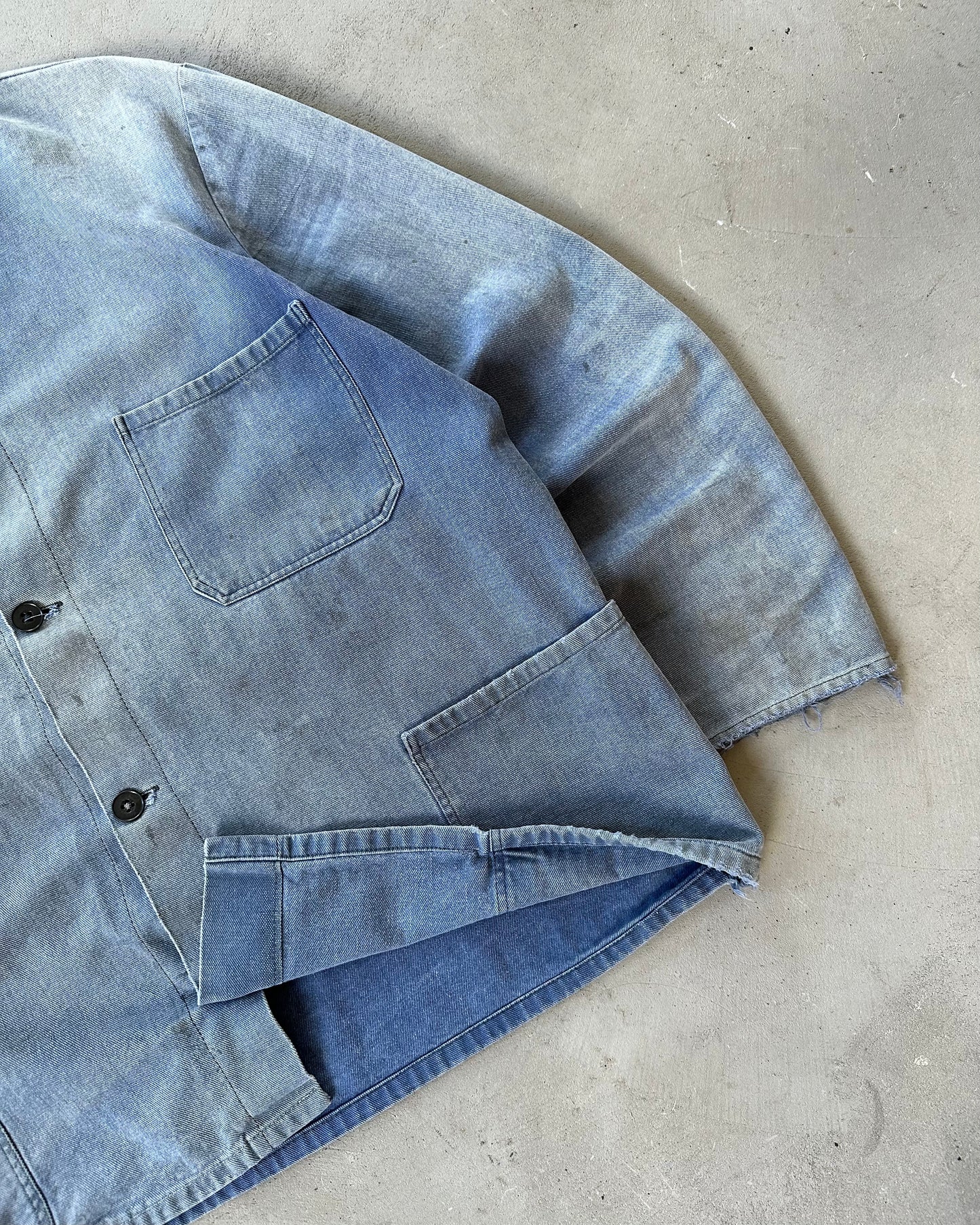 1960s - Distressed Blue French Chore - M/L
