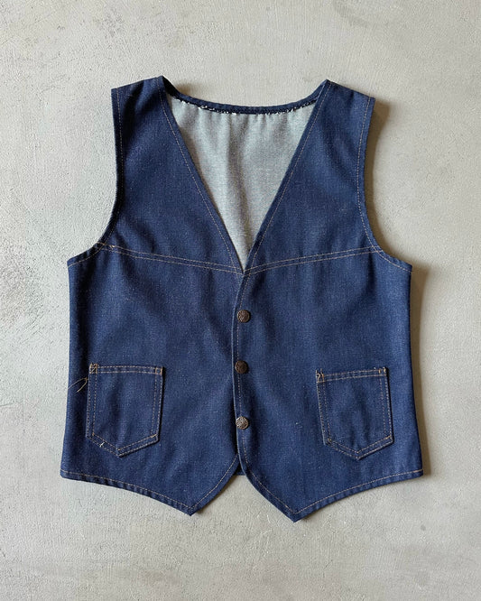 1970s - Handmade Denim Vest - (W)S