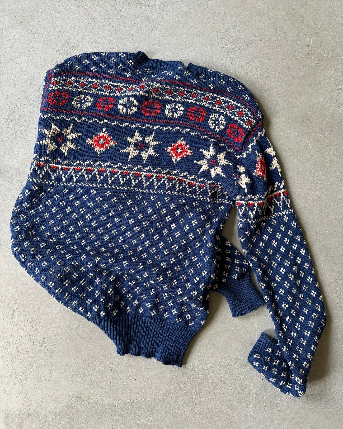 2000s - Blue Polo RL Nordic Sweater - L