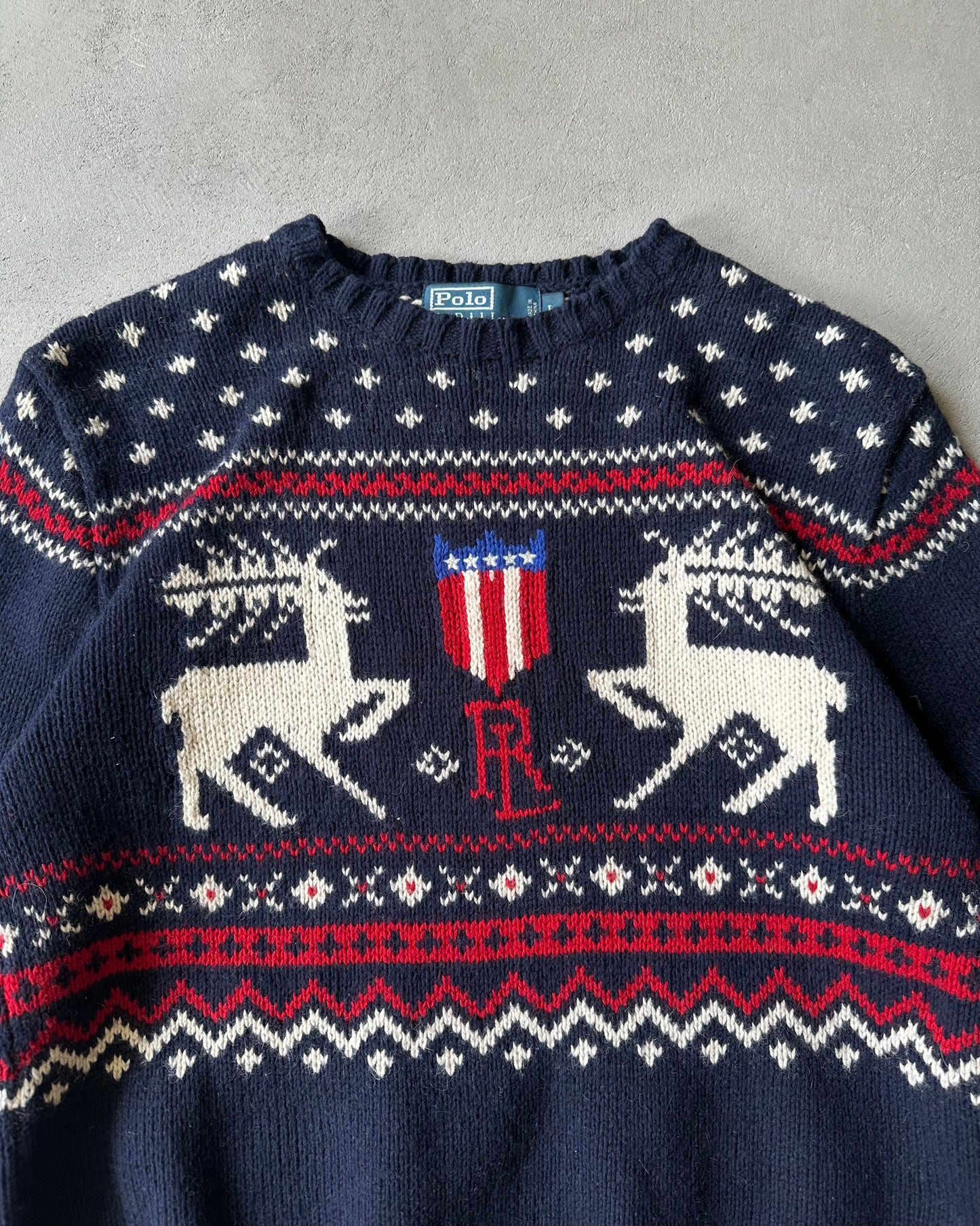 2000s - Navy Polo RL Nordic Sweater - M
