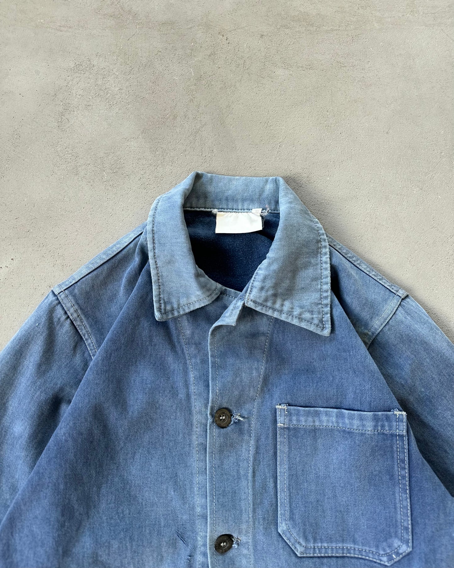 1980s - Faded Blue Moleskin French Chore - XS