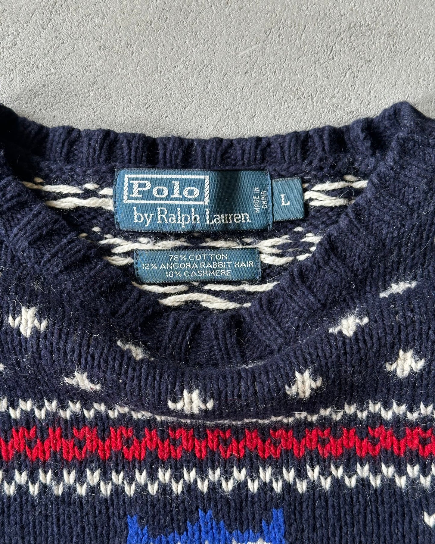 2000s - Navy Polo RL Nordic Sweater - M