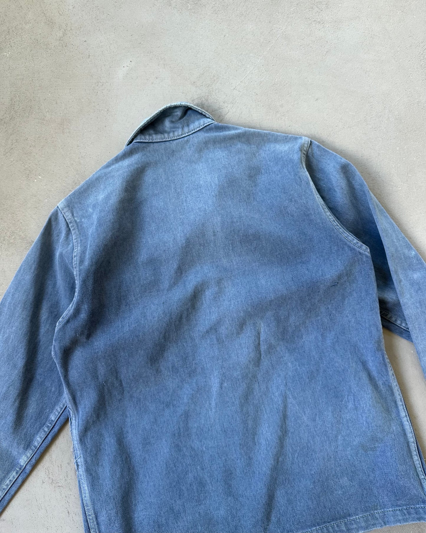 1980s - Faded Blue Moleskin French Chore - XS