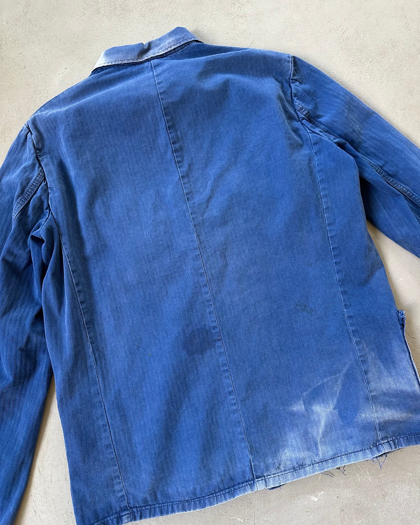 1960s - Distressed Blue HBT French Chore - L