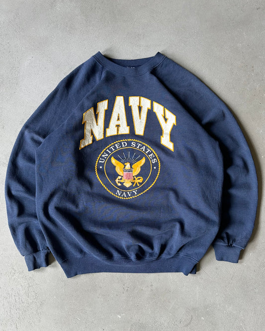 1980s - Faded Blue NAVY Crewneck - M/L