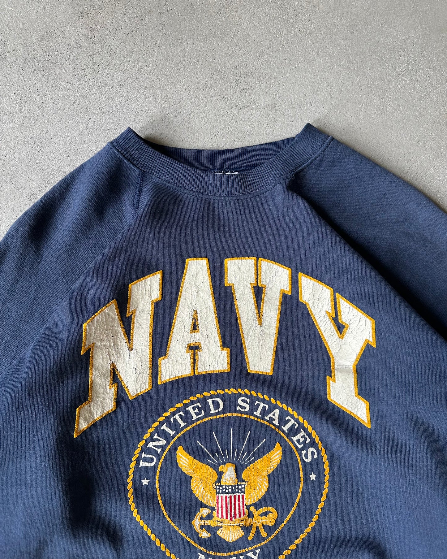 1980s - Faded Blue NAVY Crewneck - M/L