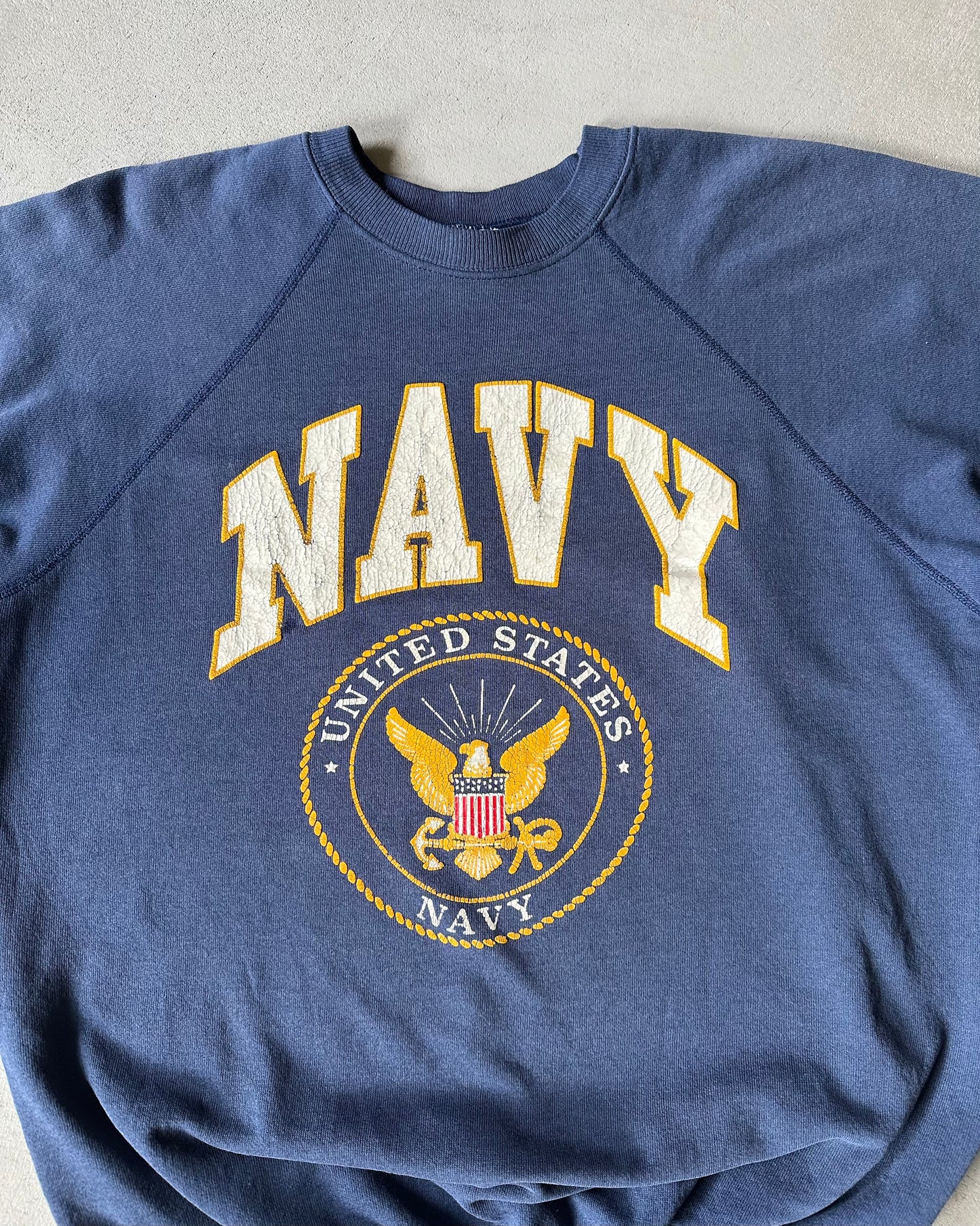 1980s - Faded Blue NAVY Crewneck - M/L