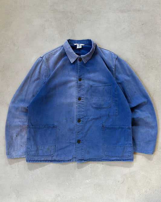 1960s - Faded Blue HBT German Chore - XL