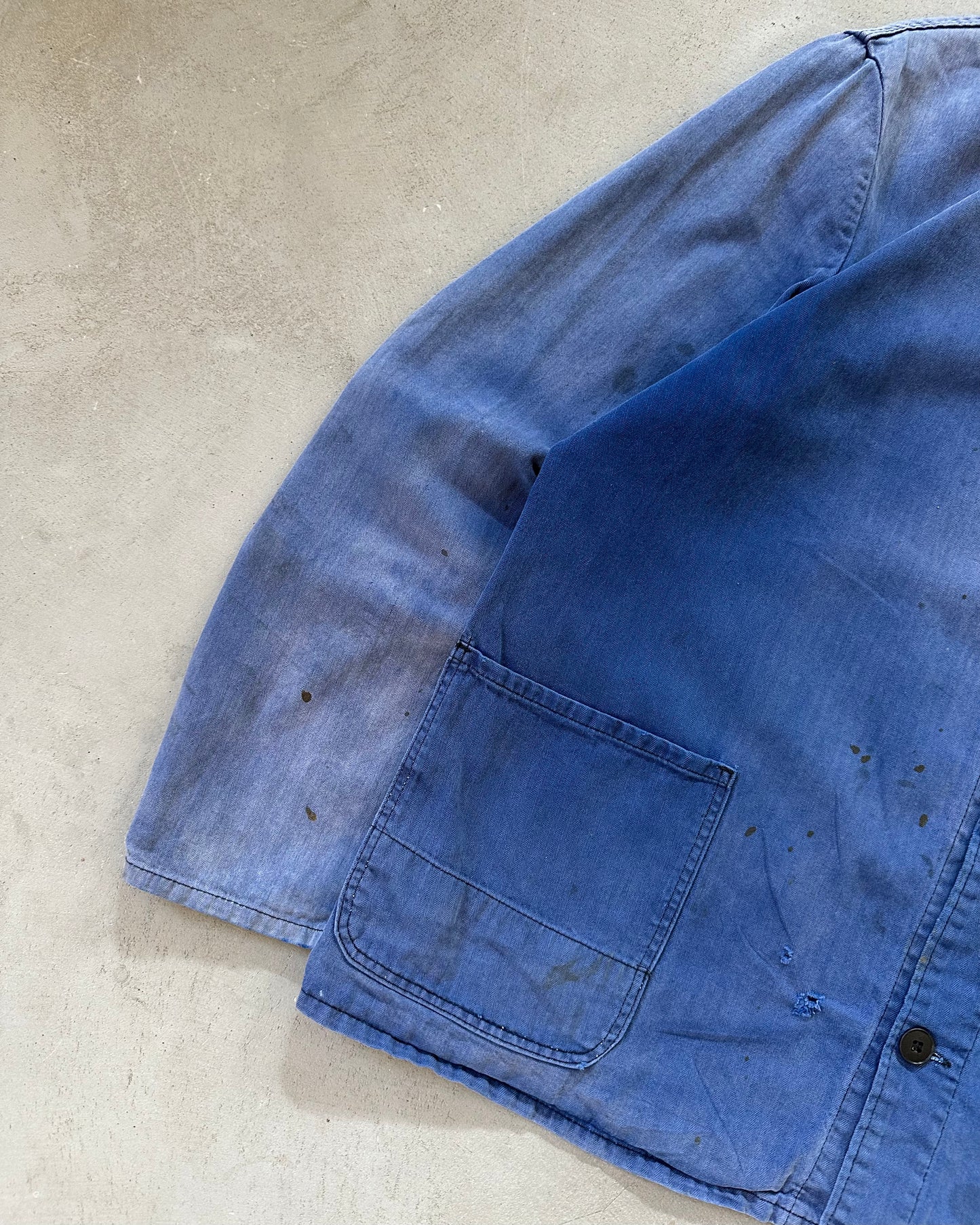 1960s - Faded Blue HBT German Chore - XL