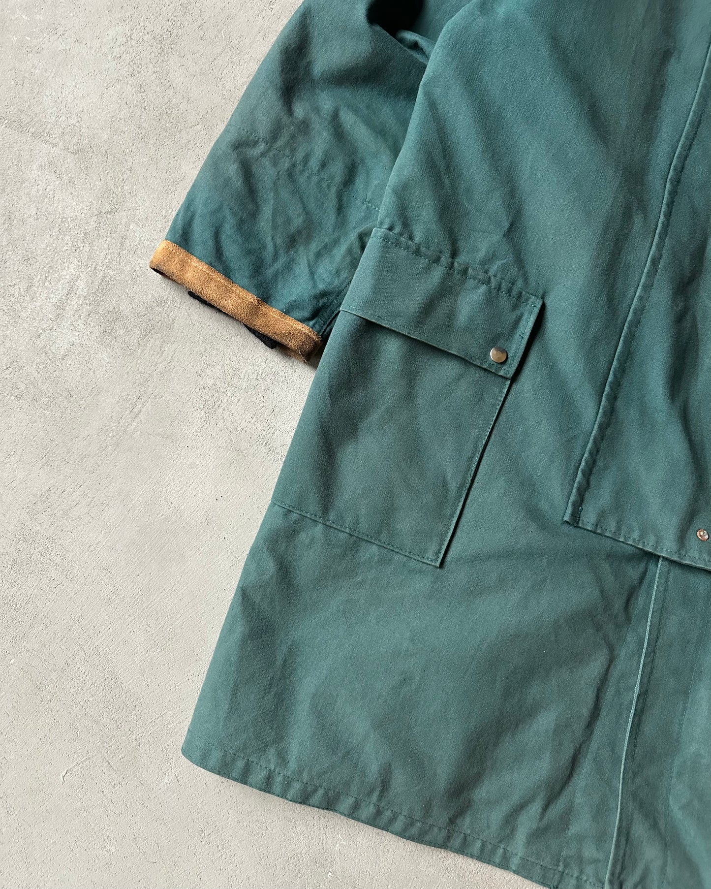 Années 1980 - Manteau de pompier vert E.A FAY - M