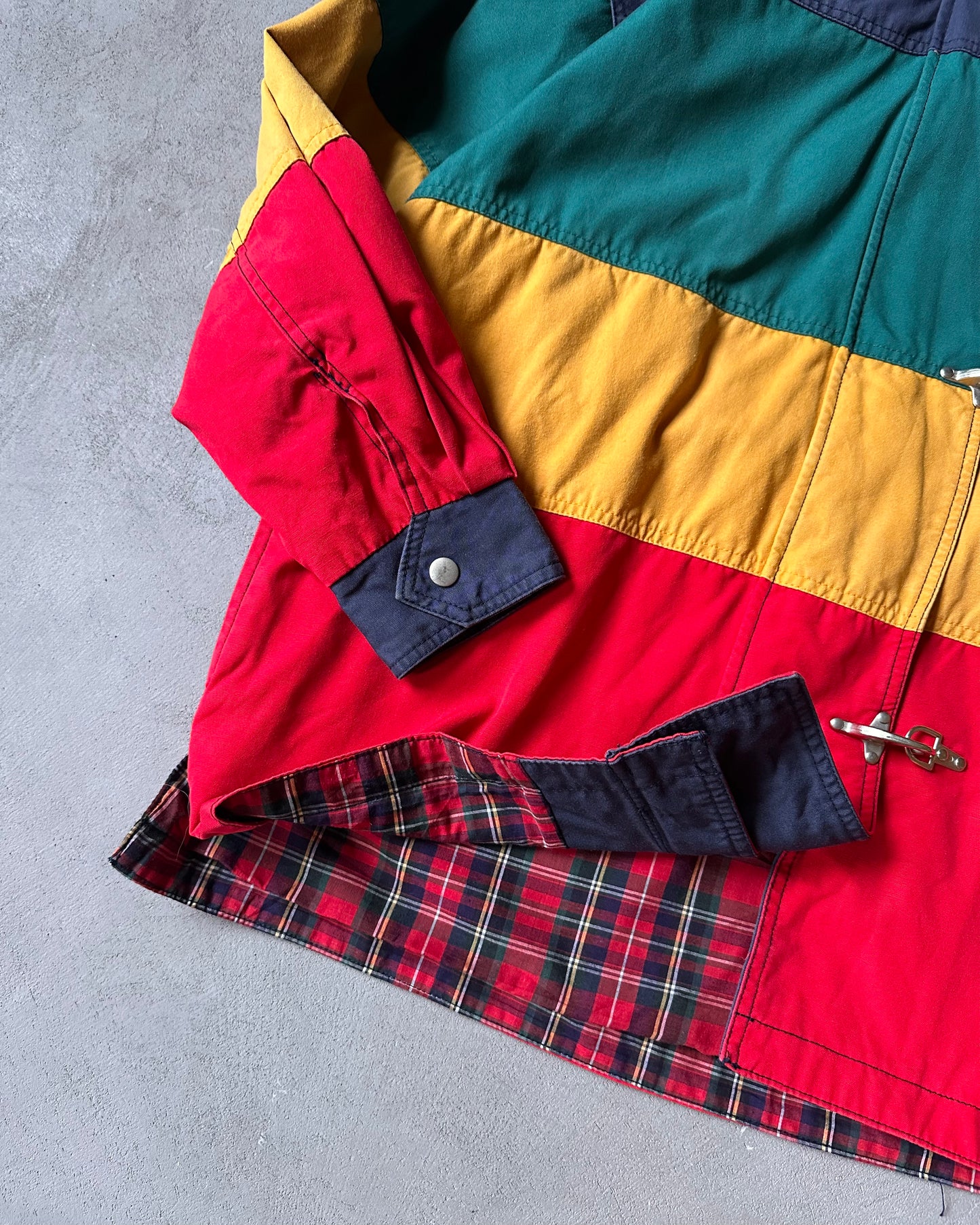 Années 90 - Veste de pompier légère rayée vert/rouge - (F)M