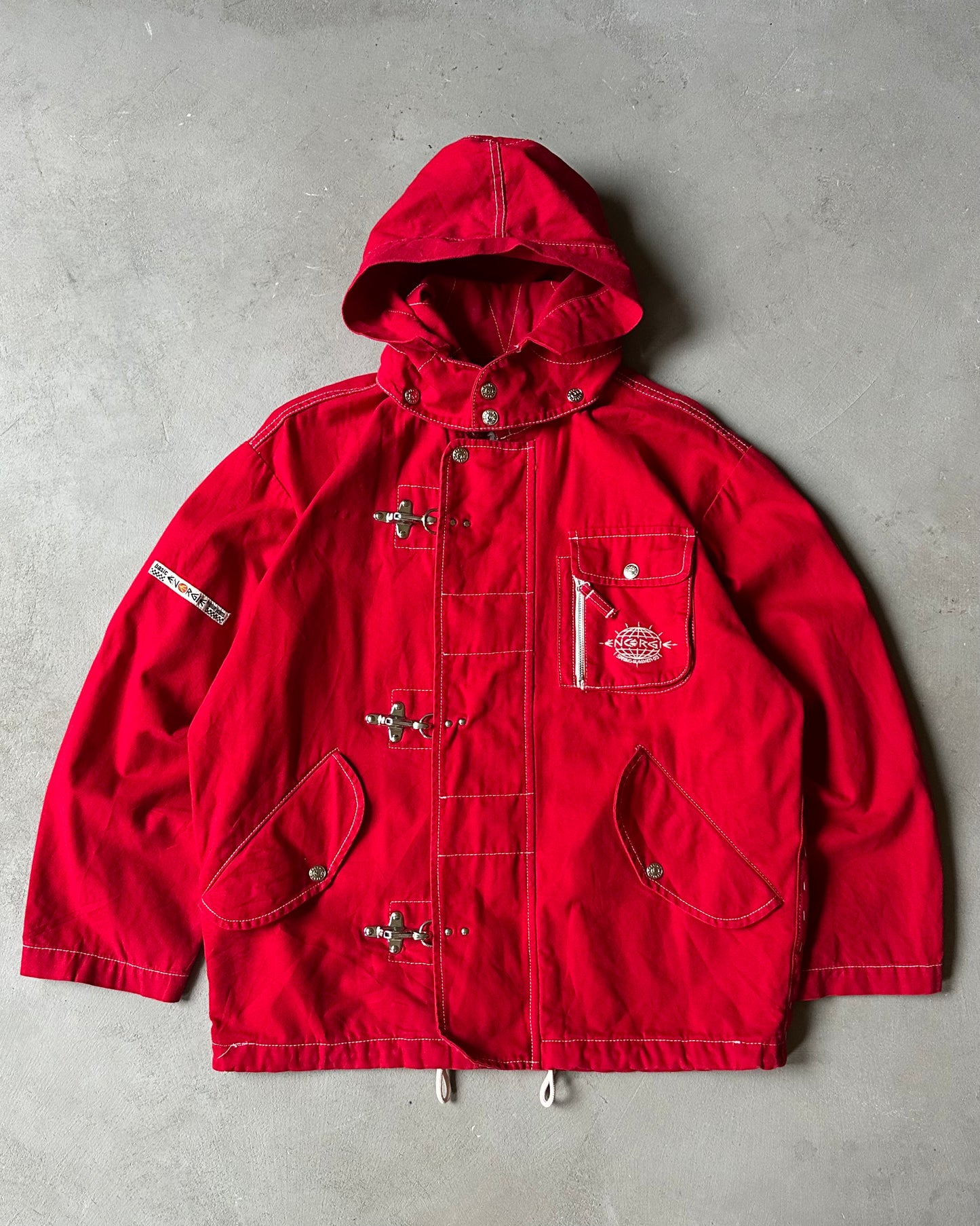 Années 90 - Veste de pompier Energie rouge - M