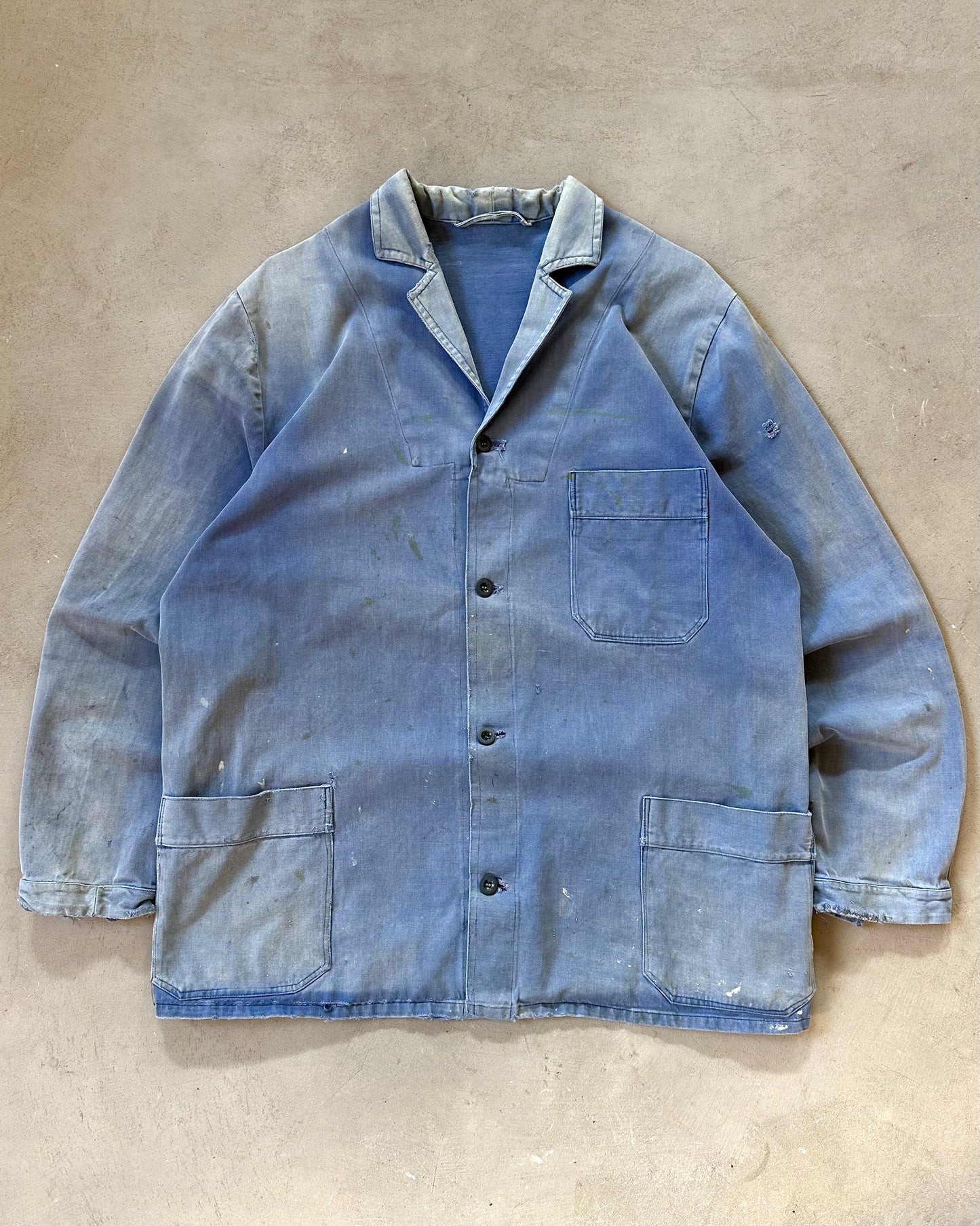 1960s - Distressed Blue French Chore - XL