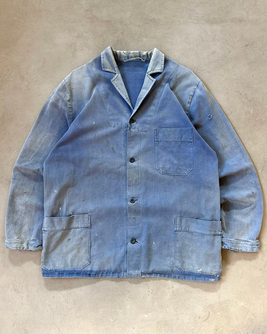 1960s - Distressed Blue French Chore - XL