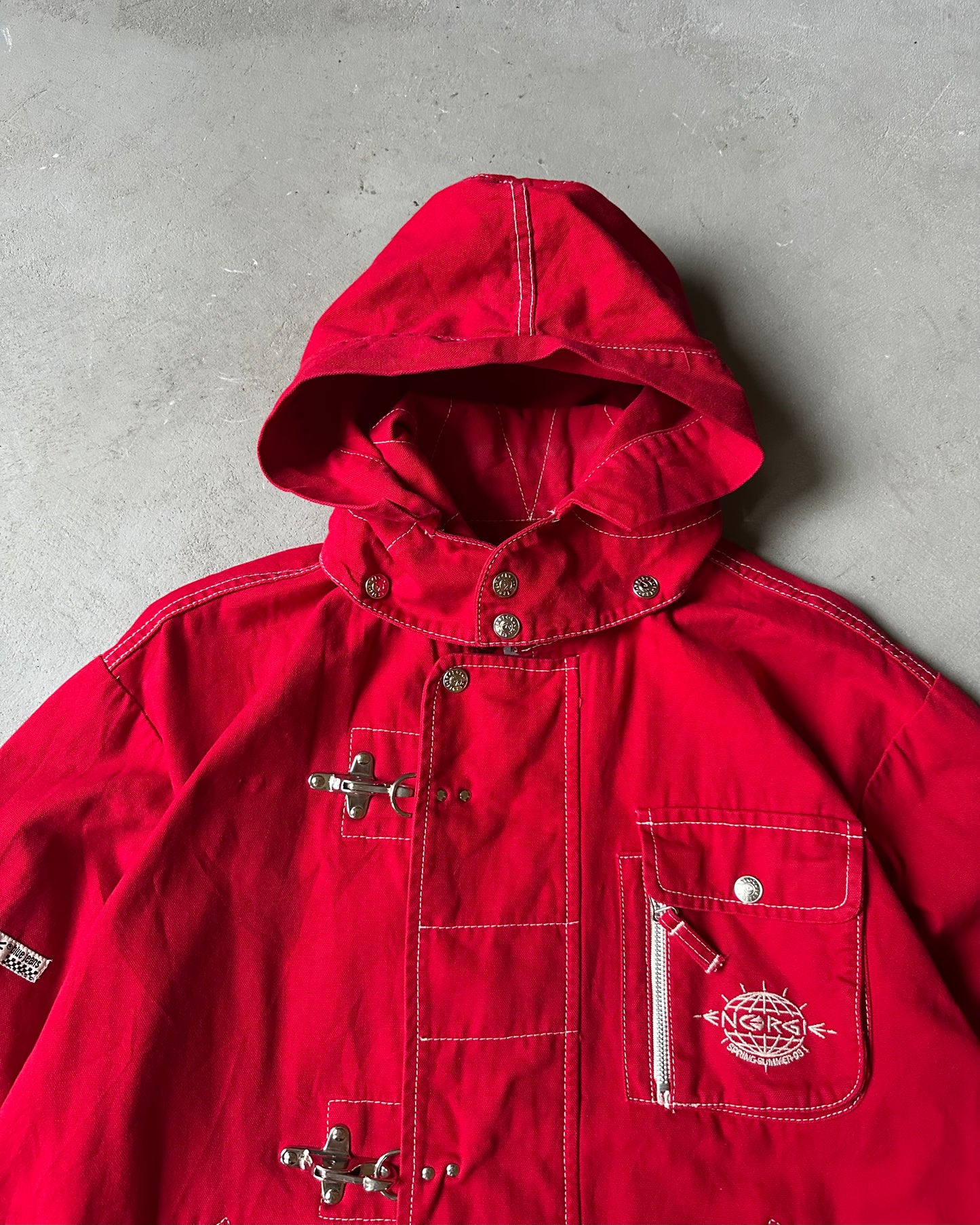 Années 90 - Veste de pompier Energie rouge - M