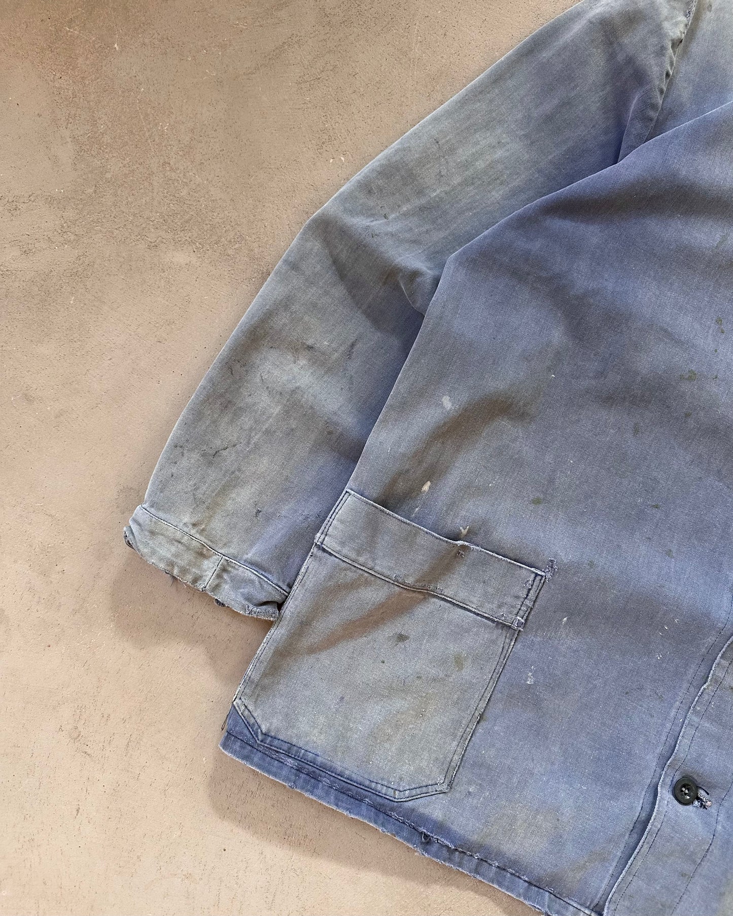 1960s - Distressed Blue French Chore - XL