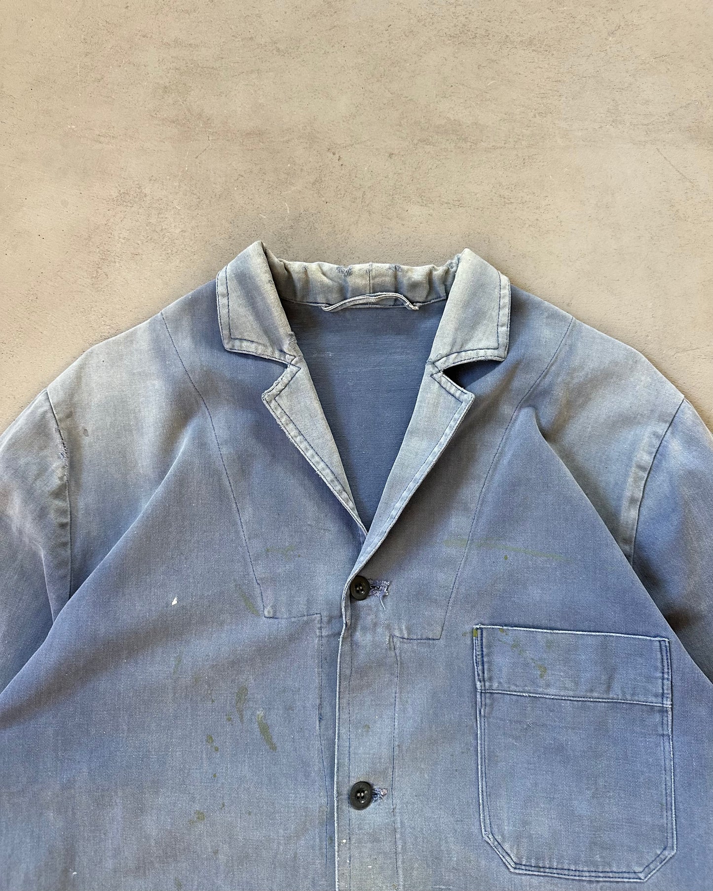 1960s - Distressed Blue French Chore - XL