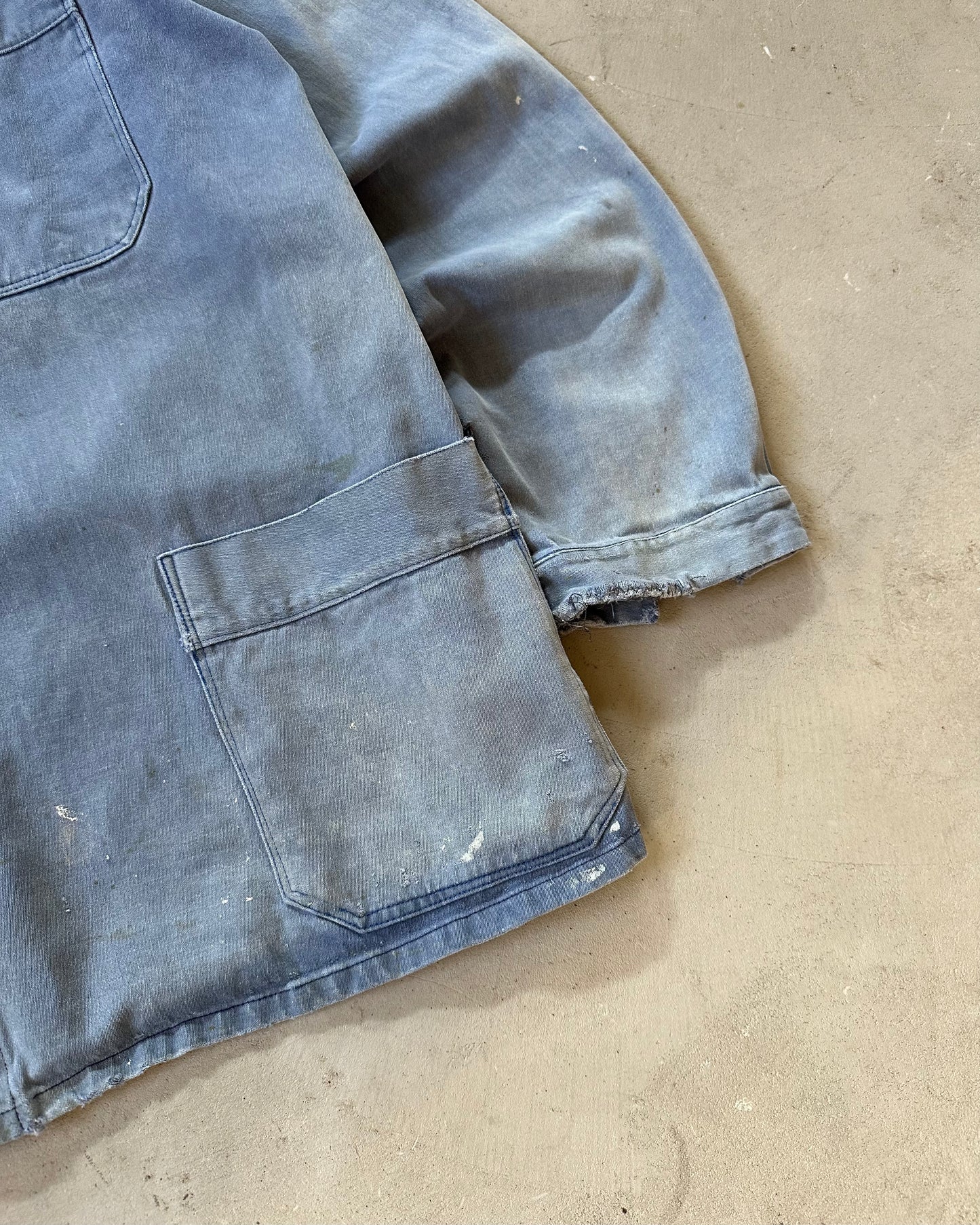 1960s - Distressed Blue French Chore - XL