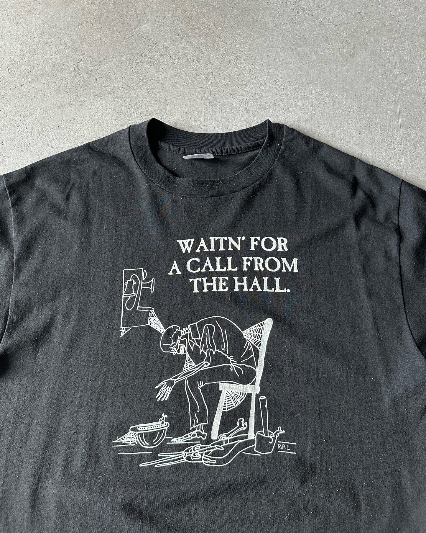 1990s - Black "Call From The Hall" T-Shirt - XL