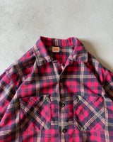 1960s - Red/Black Penney's Plaid Flannel - L